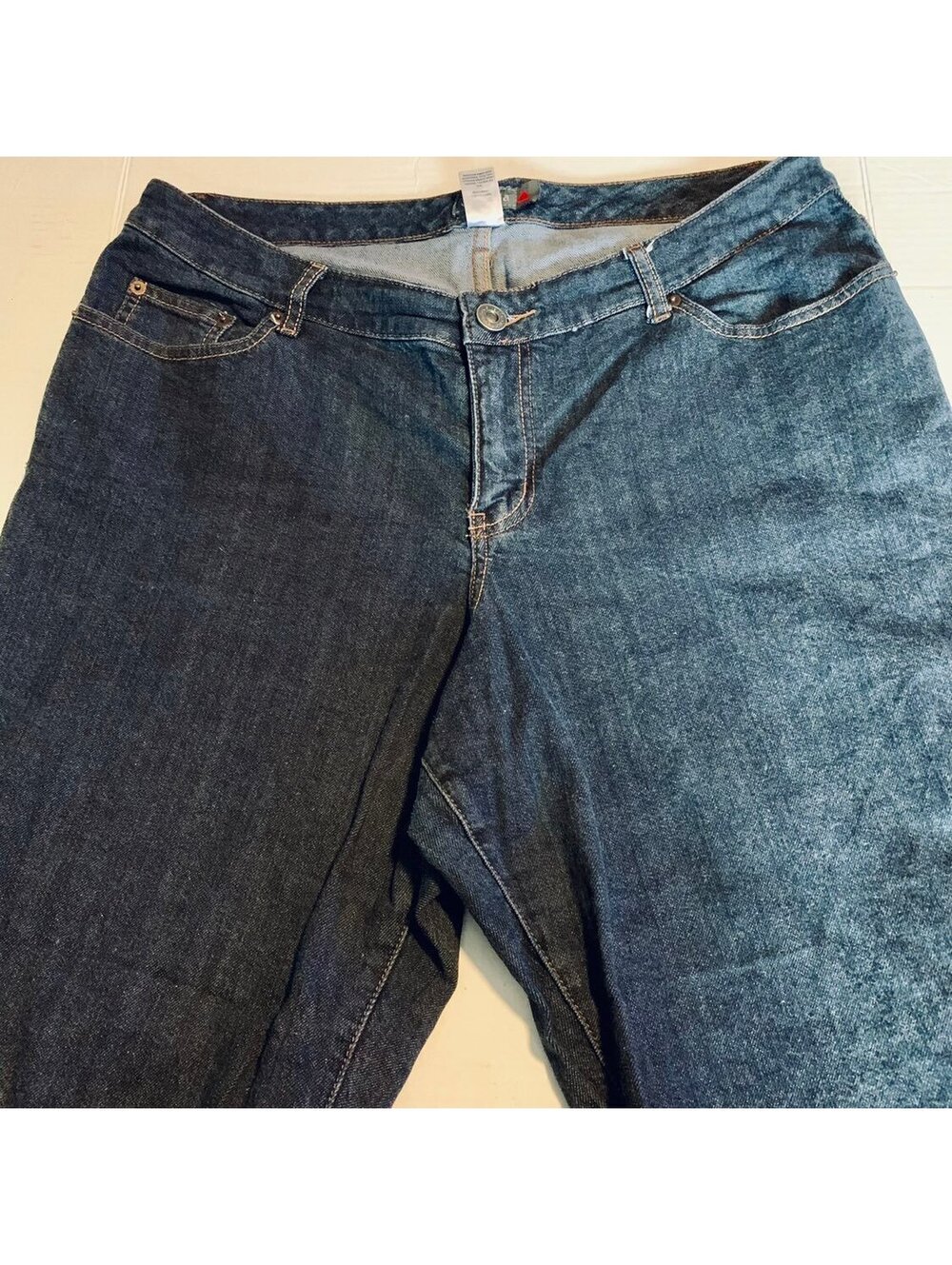 Venezia Women's Plus Size 3 Petite Boot Cut Dark Stretch Jeans 38x28